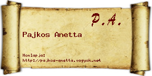 Pajkos Anetta névjegykártya